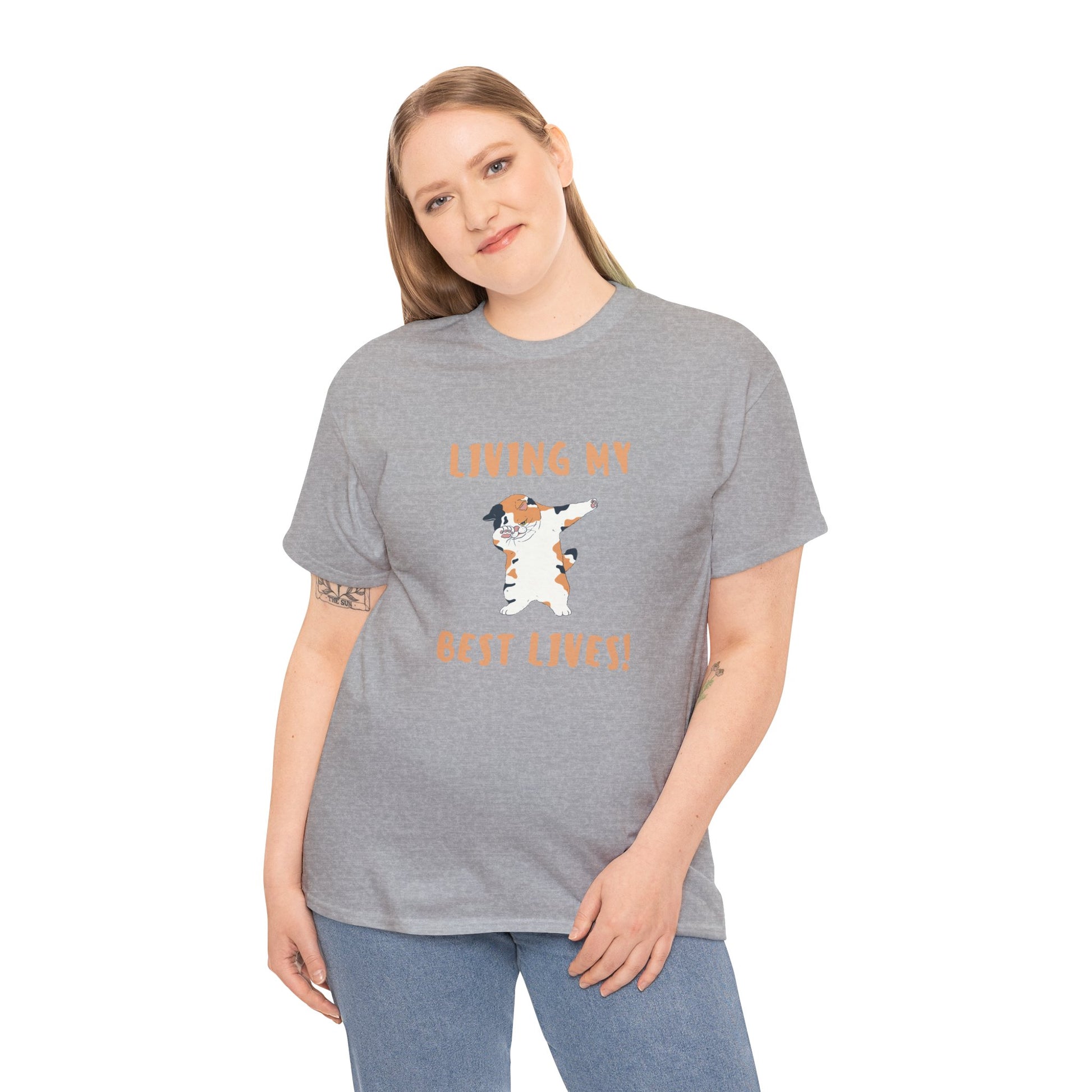 Living My Best Lives Cool Cat Shirt – Chill & Confident Cat Lover Tee