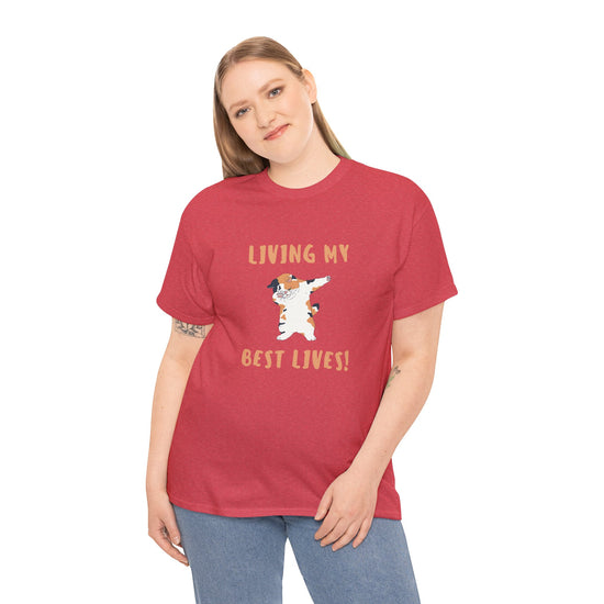 Living My Best Lives Cool Cat Shirt – Chill & Confident Cat Lover Tee