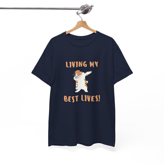 Living My Best Lives Cool Cat Shirt – Chill & Confident Cat Lover Tee