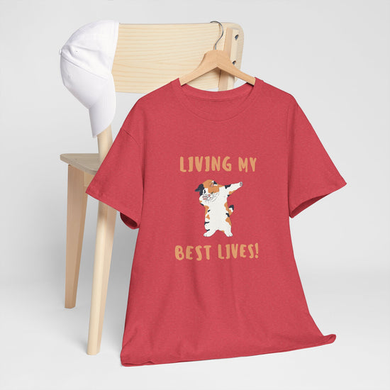 Living My Best Lives Cool Cat Shirt – Chill & Confident Cat Lover Tee