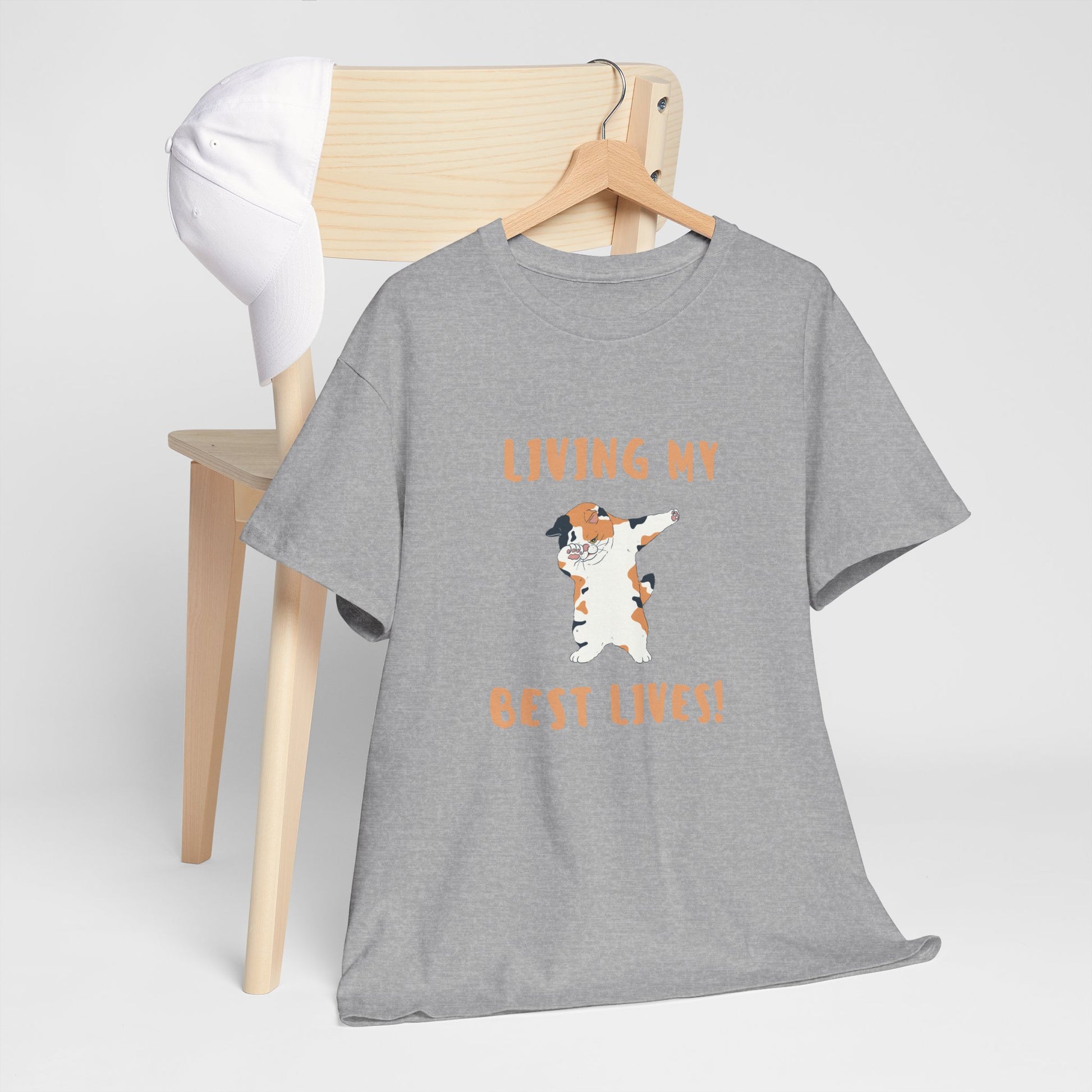 Living My Best Lives Cool Cat Shirt – Chill & Confident Cat Lover Tee