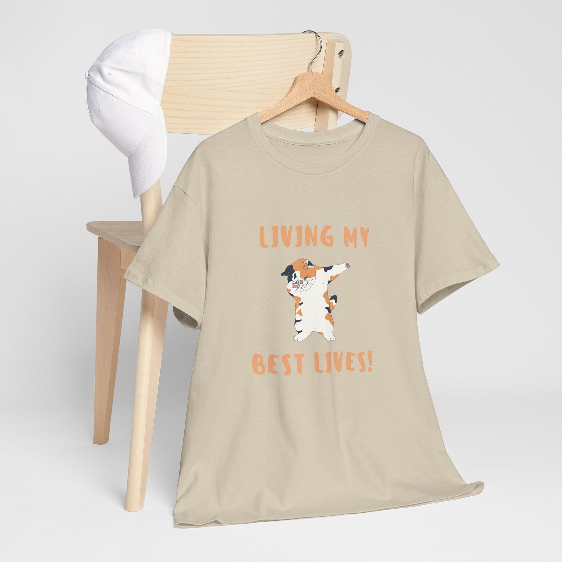 Living My Best Lives Cool Cat Shirt – Chill & Confident Cat Lover Tee