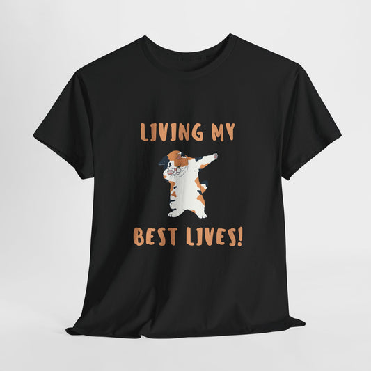 Living My Best Lives Cool Cat Shirt – Chill & Confident Cat Lover Tee