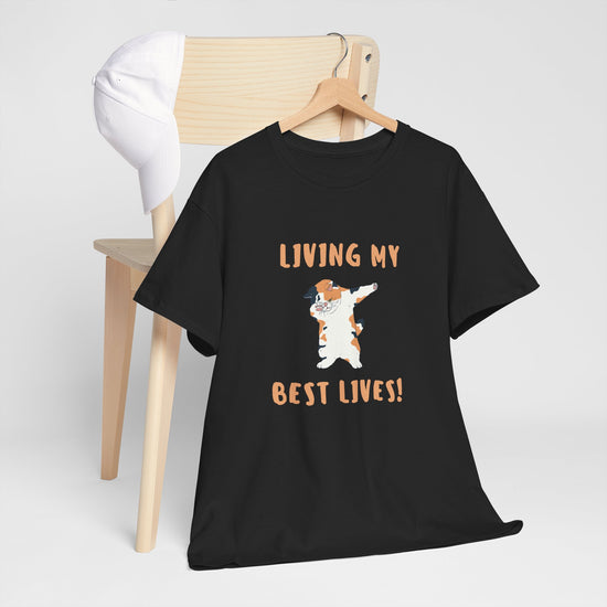 Living My Best Lives Cool Cat Shirt – Chill & Confident Cat Lover Tee