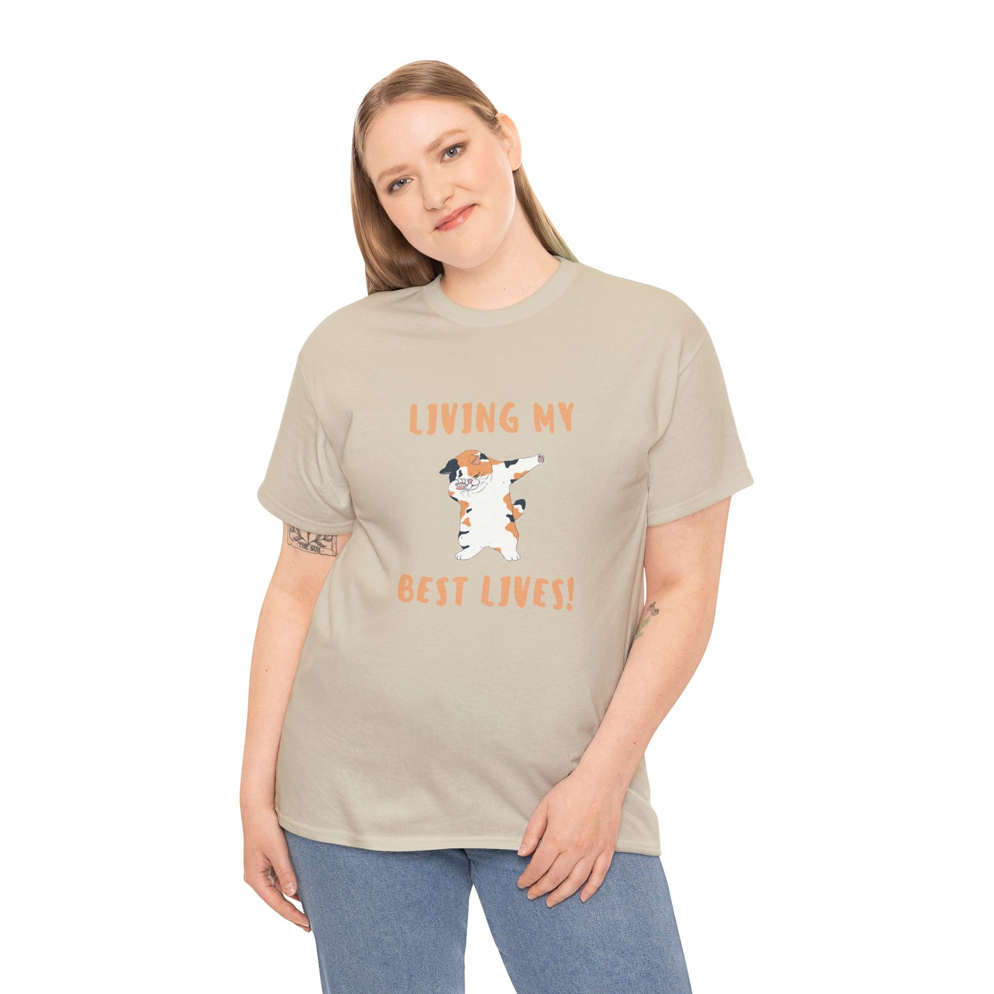 Living My Best Lives Cool Cat Shirt – Chill & Confident Cat Lover Tee