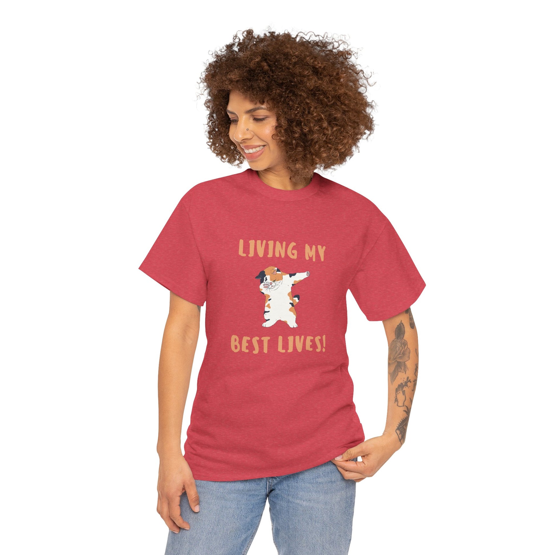 Living My Best Lives Cool Cat Shirt – Chill & Confident Cat Lover Tee