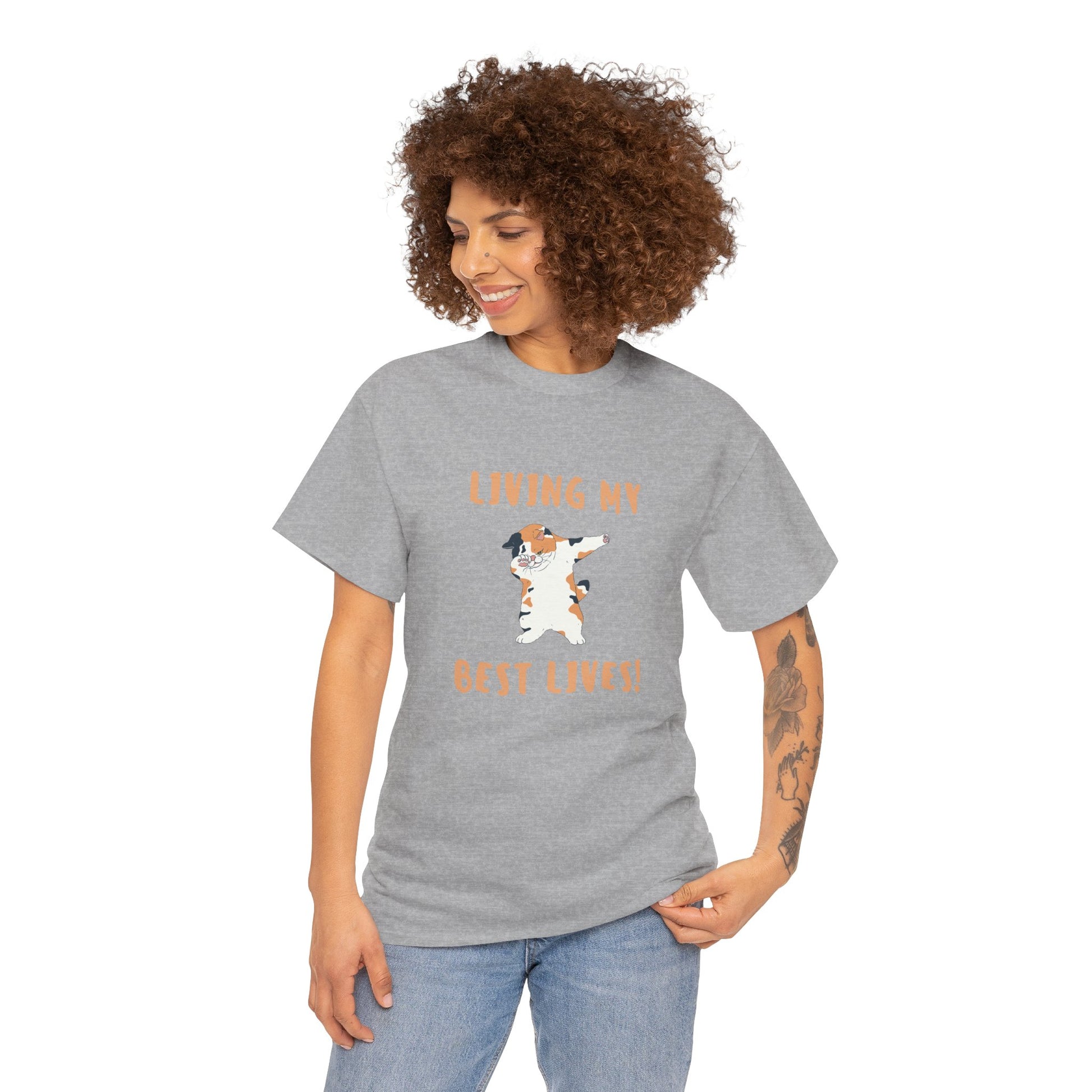 Living My Best Lives Cool Cat Shirt – Chill & Confident Cat Lover Tee