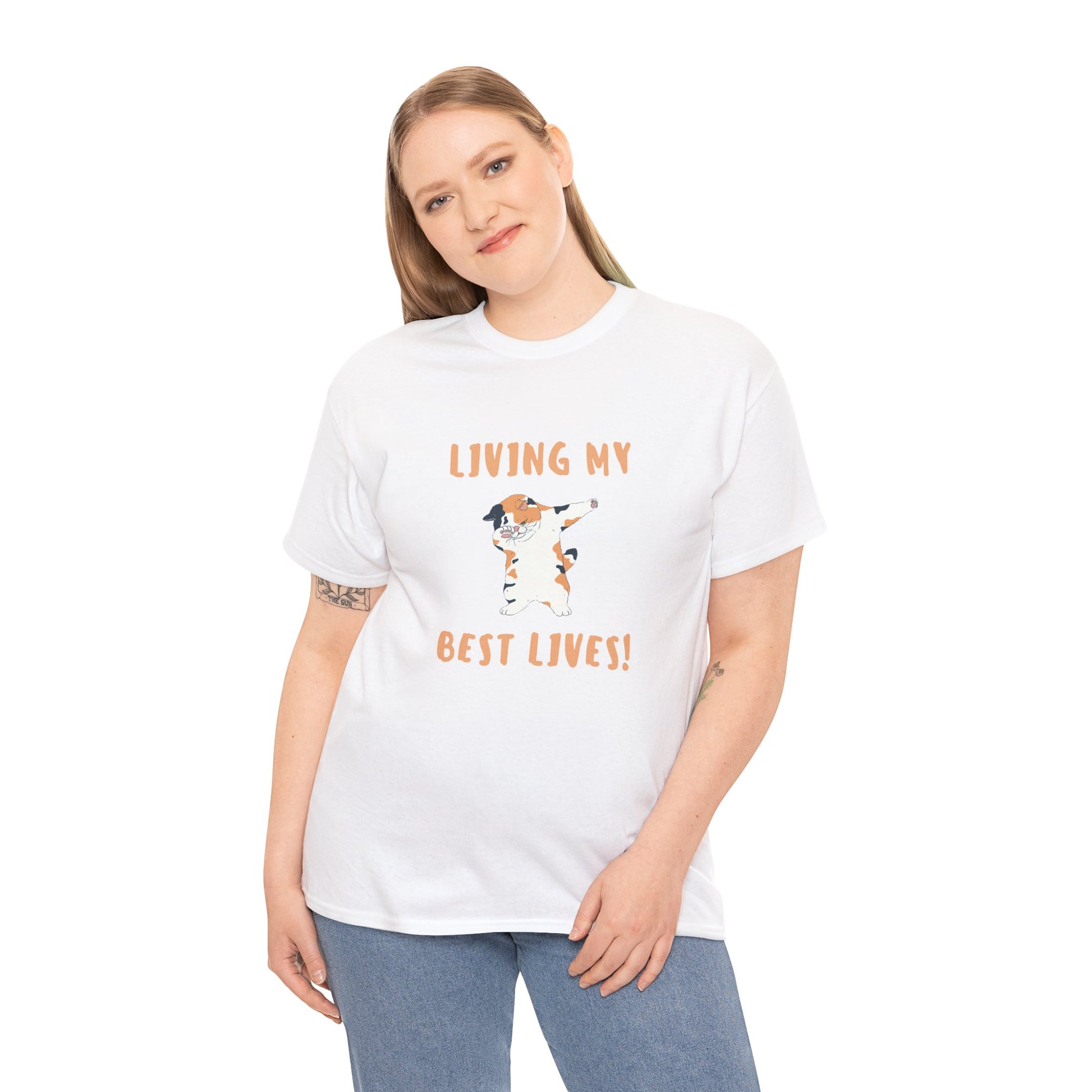 Living My Best Lives Cool Cat Shirt – Chill & Confident Cat Lover Tee