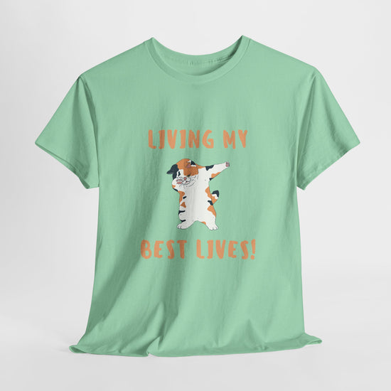 Living My Best Lives Cool Cat Shirt – Chill & Confident Cat Lover Tee