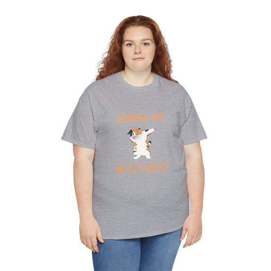 Living My Best Lives Cool Cat Shirt – Chill & Confident Cat Lover Tee