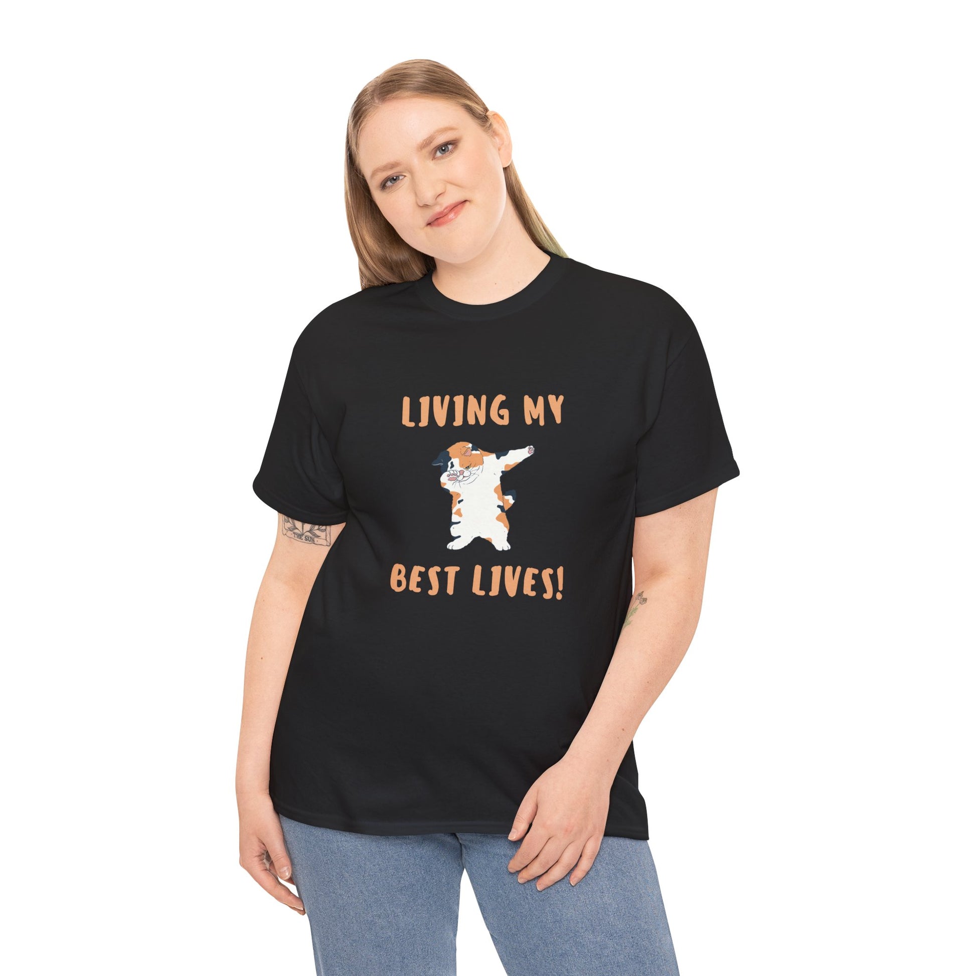 Living My Best Lives Cool Cat Shirt – Chill & Confident Cat Lover Tee