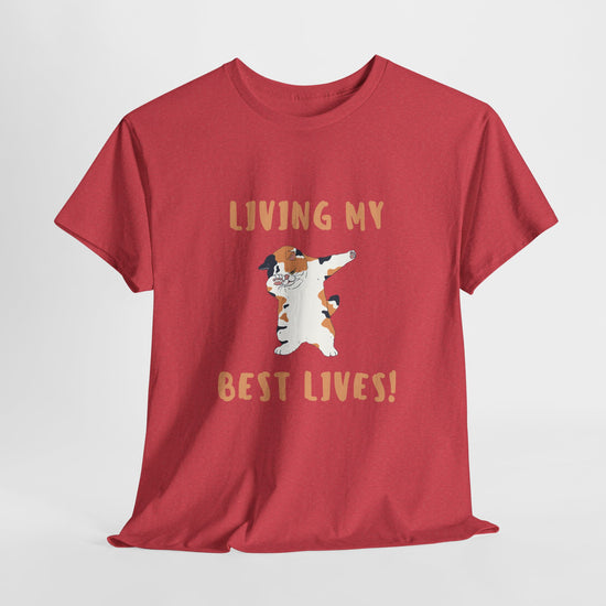 Living My Best Lives Cool Cat Shirt – Chill & Confident Cat Lover Tee